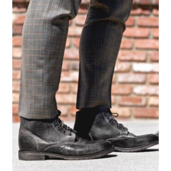 Bed Stu Curtis II Boots Distressed Ankle Chukka •Men 10.5• Black Leather Lace Up - Picture 1 of 9